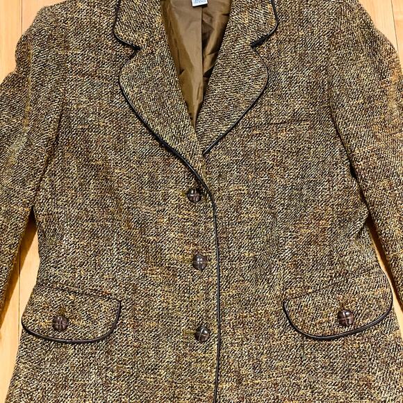 TALBOTS VINTAGE Italian fabric tweed blazer 8 career mature academia professor - Picture 4 of 9